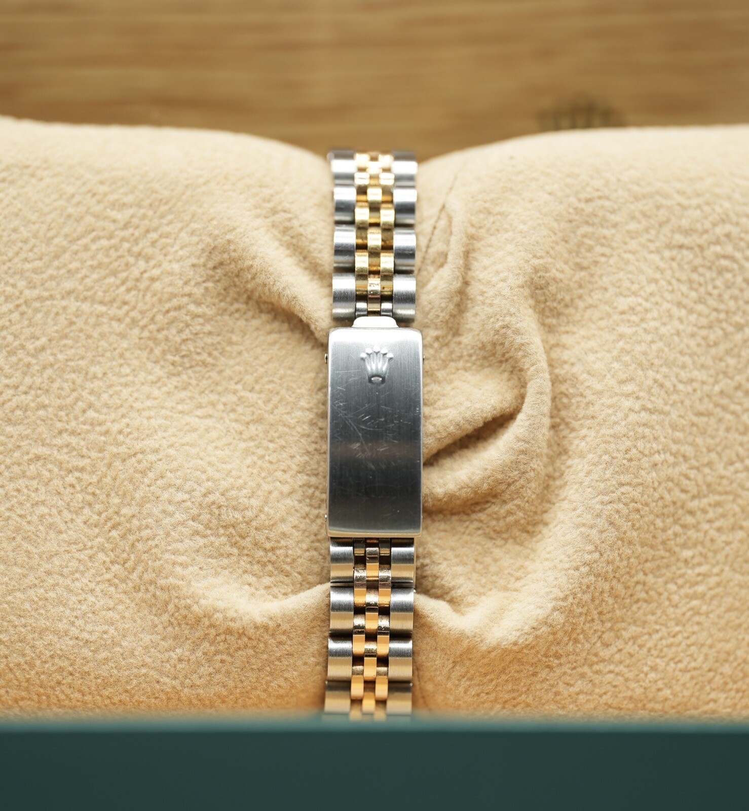 Ladies Steel & Gold Rolex Datejust 26mm 69173 Rare Factory Black Pyramid Dial image 6