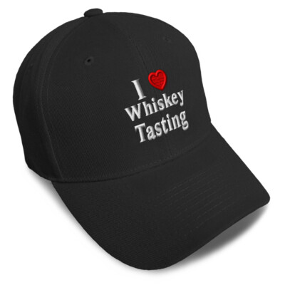 Baseball Cap I (Love) Whiskey Tasting Red Heart Hobbies Lovers Whiskey Tasting