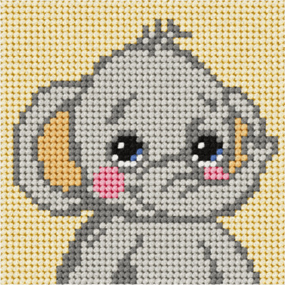 Orchideen-Nadelstich-Kit: Meine erste Stickerei: Mini: Elefant