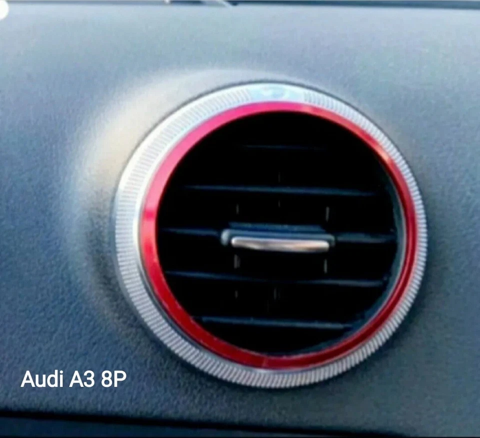 Audi A3/S3/8P 2004-13 Red Air Vent Rings x 4 - Image 3 of 4