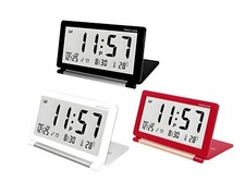 Folding LCD Digital Alarm Clock Ultra-thin Travel Clock Date Temperature Display