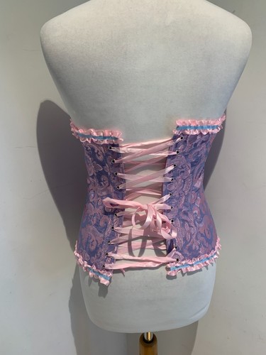 Brocade Corset UK 8 10 Small NEW larping role play ruffles frilly coquette - Picture 6 of 7