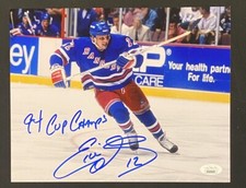 Eddie Olczyk New York Rangers 1994 Stanley Cup NHL Signed 8x10 Photo ~ JSA COA
