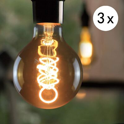 3x 4W E27 G80 LED Retro Kugel Glühbirne Doppelt gewickelter Glühfaden