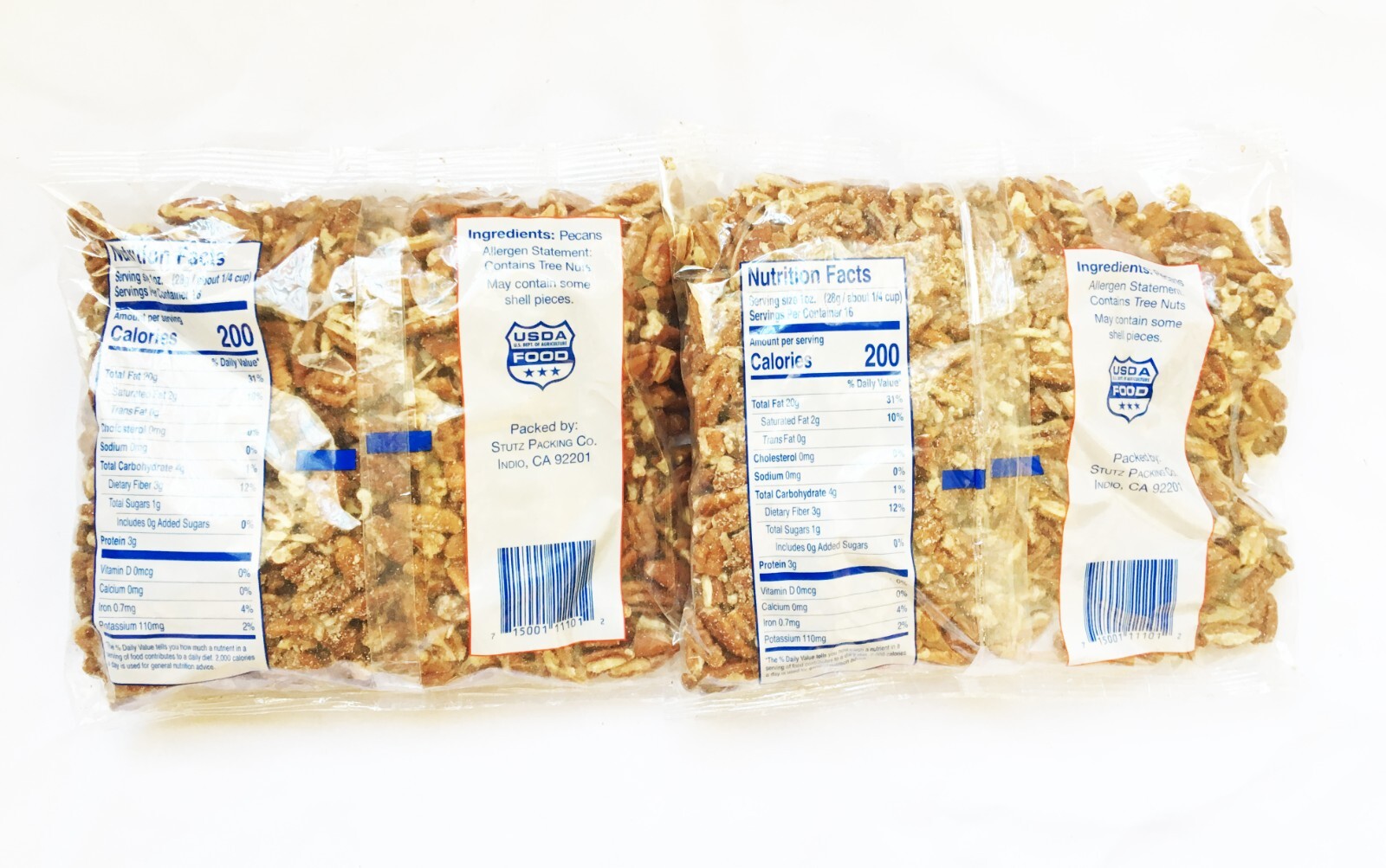 Shelled PECAN NUTS (2 LB. total PK) by Stutz / Made in USA with FREE