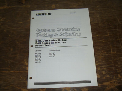 CAT Caterpillar D4H III Tractor Power Train Sys Test Service Repair Manual 2AC1-