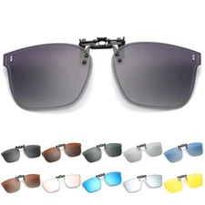 Polarized Clip On Sunglasses For Prescription Glasses Anti-Glare Flip Up Eyewear