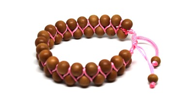 Sandelholz verstellbar Armband 8mm Perlen doppellagig Stretchkordel Armband