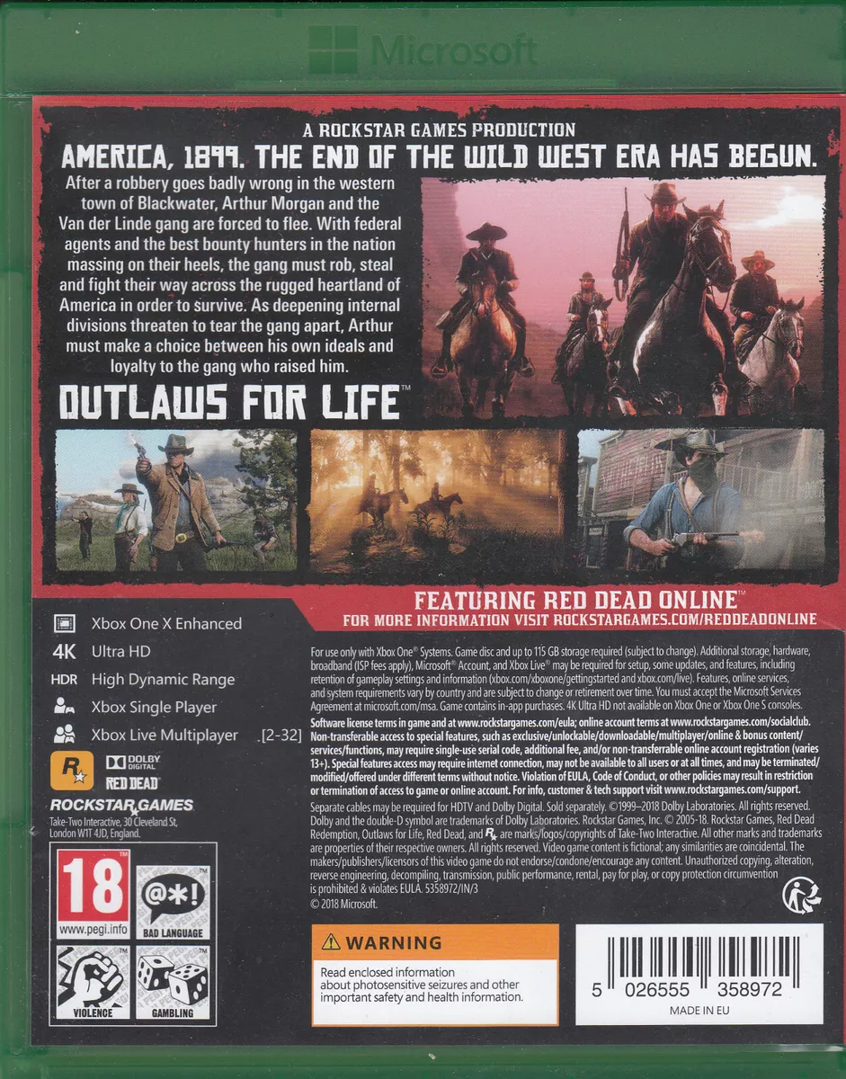 Red Dead Redemption 2 (Xbox One) EU Version Region Free