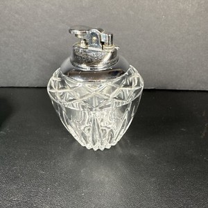 Vintage Princess House Lead Crystal Gem Shaped Table Top Butane Lighter VGC (B1)