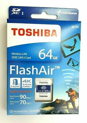 Toshiba FlashAir W-04 Memory Card 64GB SDXC UHS-I Class 3 memory 