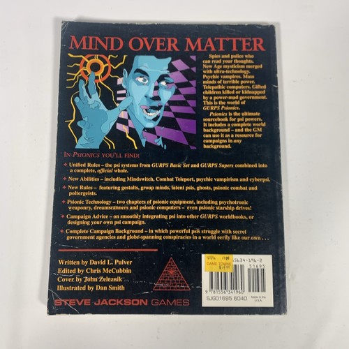 GURPS: Psionics by Pulver, David L. Paperback Steve Jackson Games Powers Mind - Picture 2 of 6