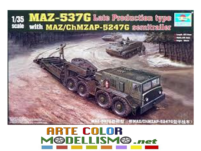 TRUMPETER TANK ITEM 00211 MAZ-537 G WITH SEMI-TRAILER 1/35 MODEL SCALE