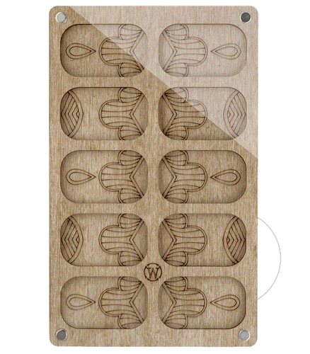 Wood bead organizer tray with lid "Ten colors" - Picture 2 of 4