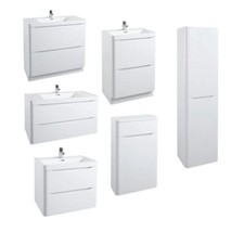 Bali New Modern Gloss White Bathroom Furniture Sink Vanity Unit Cabinet WC Unit