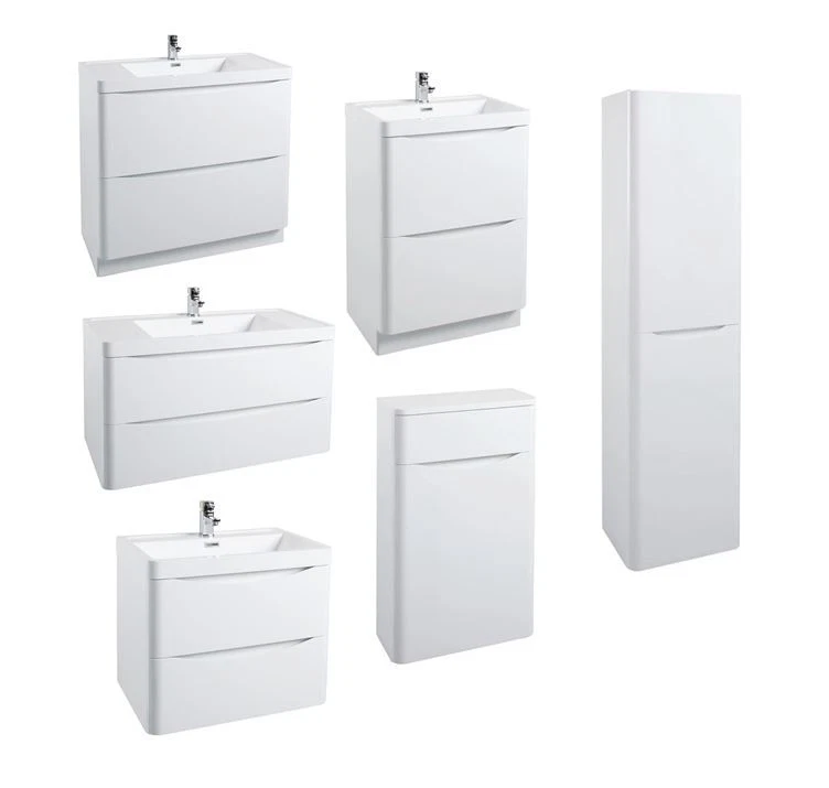 Bali New Modern Gloss White Bathroom Furniture Sink Vanity Unit Cabinet WC Unit