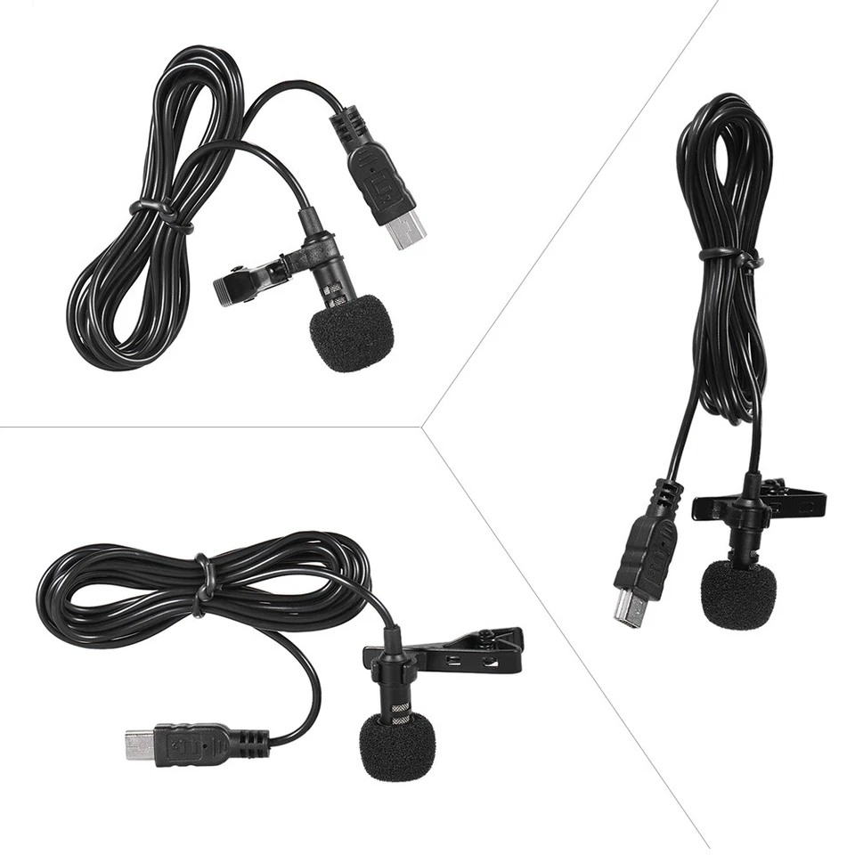 Sistema de micrófono de solapa auriculares estéreo 150 cm US STOCK para Go-pro Hero U9H8 Foto 3 de 4