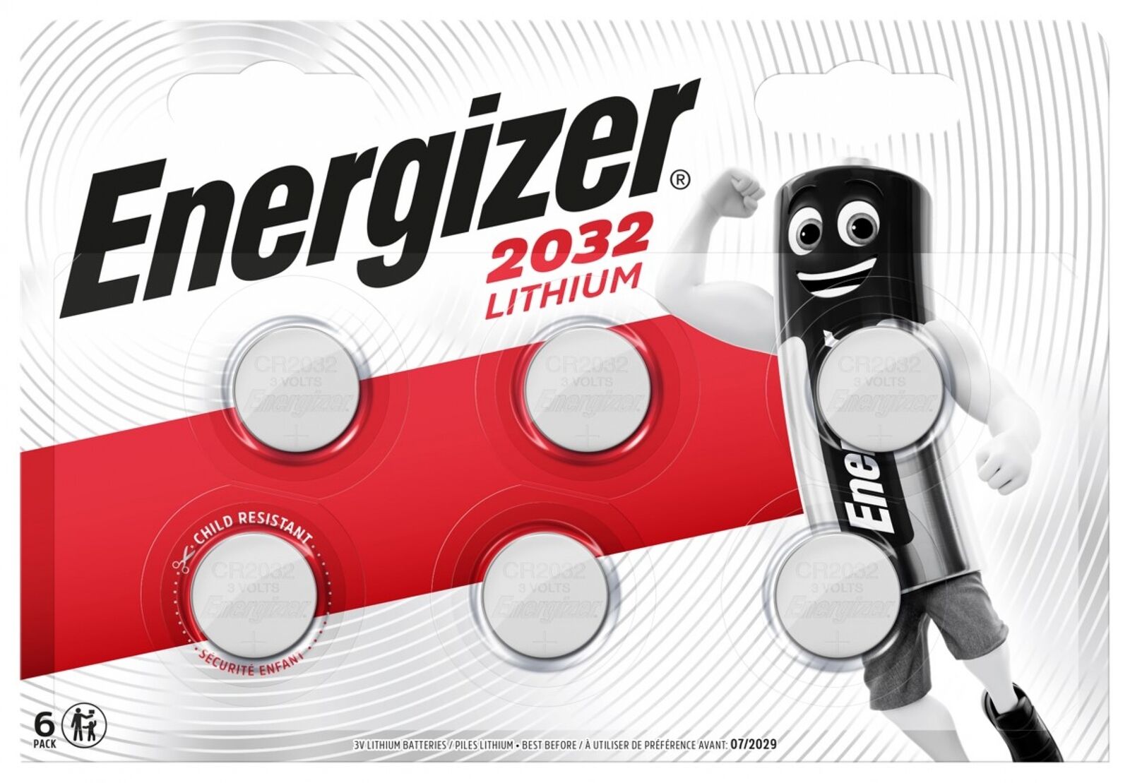 Thumbnail - 1x6er Blister-energizer Cr 2032 3v Lithium Batterie Knopfzelle-240mah
