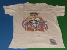 VTG ORIGINAL 89' LOU GEHRIG IRON HORSE COOPERSTOWN COLLECTION T SHIRT NY YANKEES