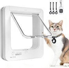 Smart Cat Door for Interior Exterior, Cat Pet Door with 3 Collar Sensor Keys