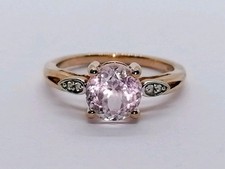 9ct Rose Gold Morganite & Diamond Engagement Ring Fully Hallmarked Size J 1/2
