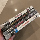 PS3 Need for Speed game cases: white spines with black text, “Most Wanted” and “Limited Edition” labels.