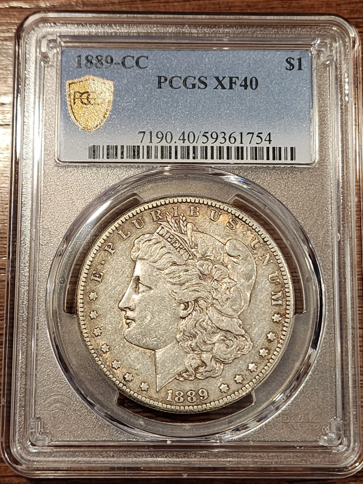 1889 CC Morgan Silver Dollar PCGS XF40