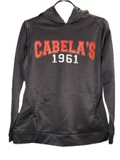 Cabela s Women s Black Athletic Fleece Graphic Logo Pullover Hoodie Size M