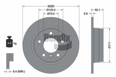 2 PCS BENDIX Braking BDS1639 Brake Disc