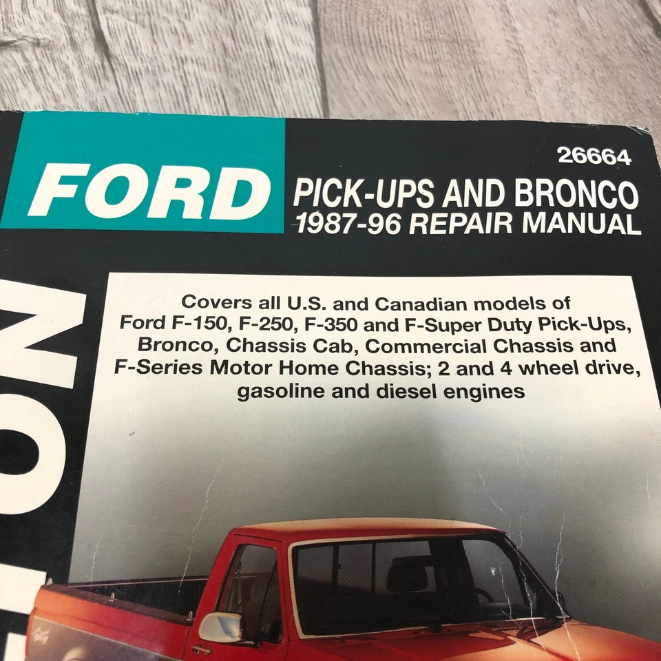 Chilton’s Ford Pickups And Bronco 1987-96 Manual de reparación 26664 (8136) Foto 2 de 4