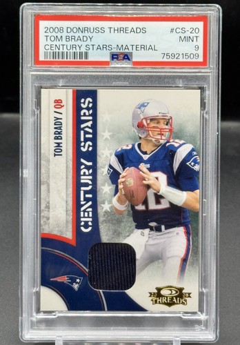 2008 Donruss Threads Tom Brady Game Worn Patch 100/250 PSA 9 POP 6 None Higher