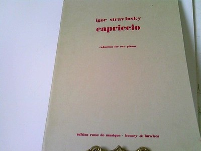 Capriccio for Piano and Orchestra. Revised 1949 Version. Reduction for Two Piano