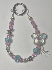 Beaded Cell Phone Wrist Strap, Butterfly