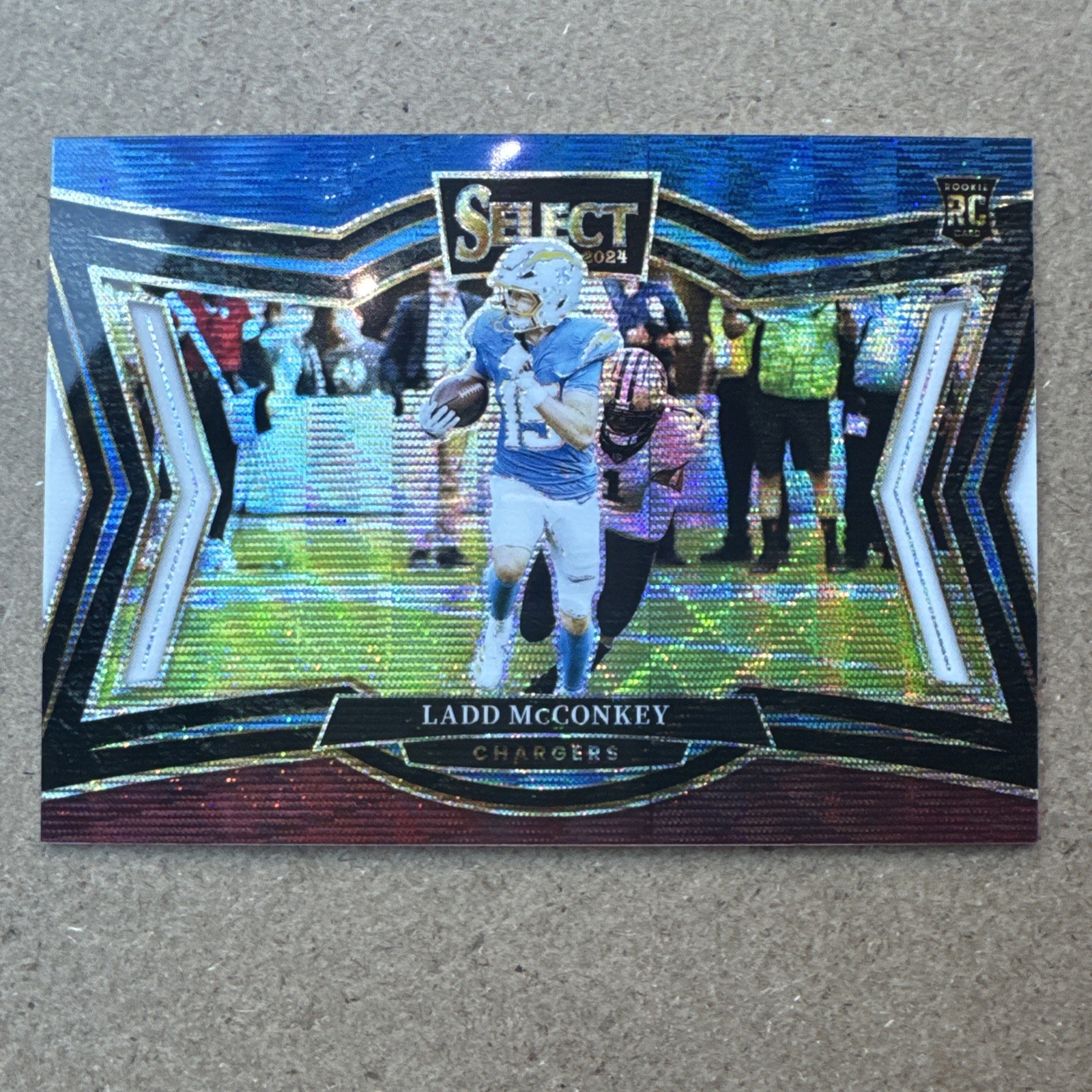 Ladd McConkey 2024 Panini Select Rookie Field Level Tri-Color Prizm #/99