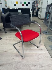 Vitra - Visavis - Konferenzstuhl/Freischwinger - Stoff - Rot - Chrom - A850