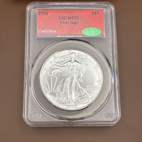 2026 American Silver Eagle CACg MS70 ‼️THE OFFICIAL RED BOOK LABEL‼️