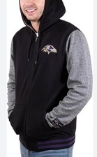NFL Team Apparel Baltimore Ravens Full Zip Hoodie Men's 1X Embroidered Ravens