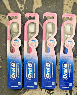 Oral-B Sensi-Soft Toothbrush 4 Pack Pink/Blue