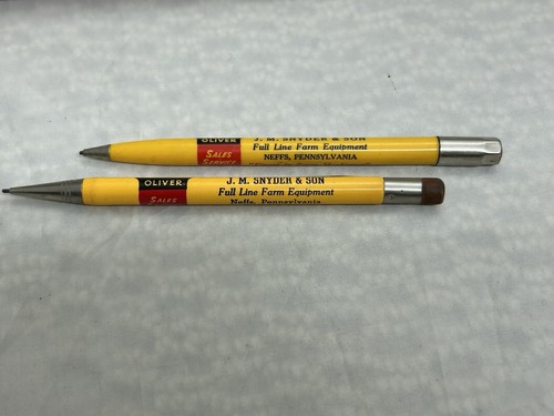 Vintage Oliver Advertising Mechanical Pencils J M Snyder Neffs PA Farm Equip
