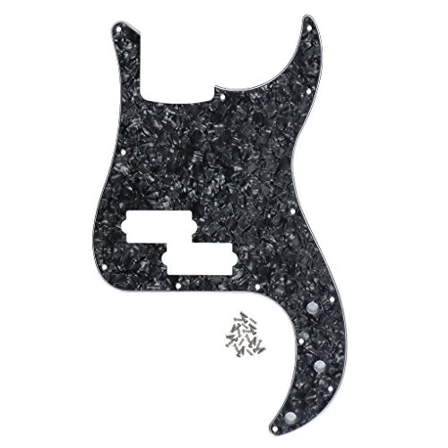 P Bass Pickguard Guitar Scratch Plate Pick Guard for 4 String 4Ply Black Pearl - Picture 1 of 7