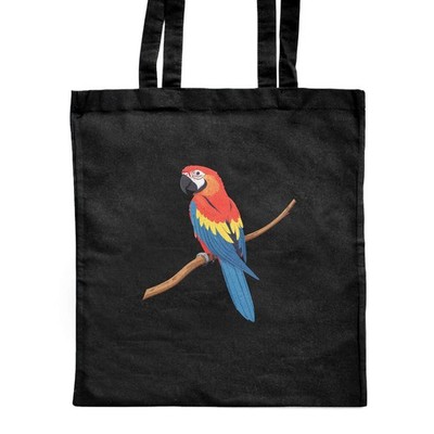 'Scarlet Macaw on a Branch' Classic Black Tote Shopper Tasche (ZB00030918)