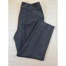 Womens Navy Blue Pindot Straight Leg Pull On Dress Pants Trousers 1485