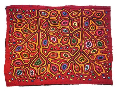 Most Unusual Old Kuna GUNA MOLA w/ Incredible Freeform Design [Boston Primitive]