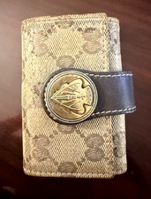 Vintage Pre-Loved GUCCI monogram GG / Gold Arrow log Keychain / Case / Holder