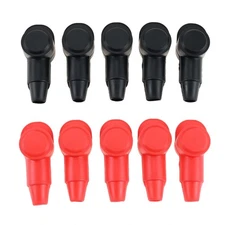 10Pcs Silicone Red Black Battery Terminal Protector Covers for 10-4AWG Wire