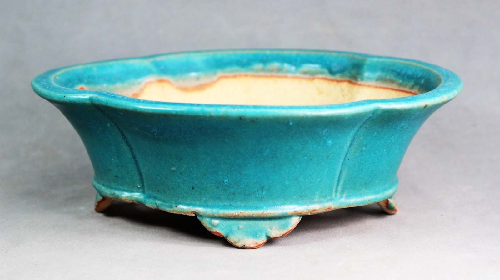 Tokoname Mokko-shape Bonsai Pot by Shibakatsu, #E-56TM : 176*155*H58mm