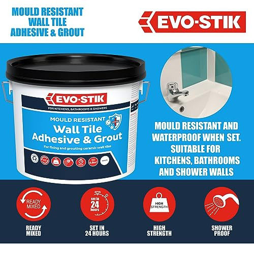 Evo-Stik Tile a Wall Adhesive & Grout for Ceramic & Mosaic Tiles 1 Litre - Picture 3 of 5
