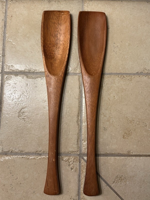 Vintage Dansk Designs Four Ducks Denmark JHQ Teak Wood Salad Tongs Servers Rare!