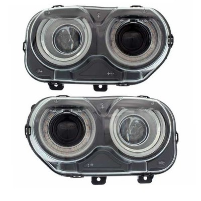 For 15-23 Challenger Halogen Headlight Headlamp Head Light Lamp w/Bulb SET PAIR