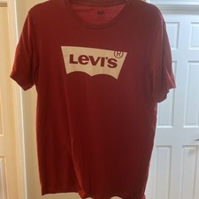 Levi's Men Size M Red Classic Logo T Shirt Short Sleeve Retro